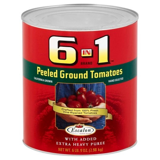6 in 1 Brand Peeled Ground Tomato, 102 Ounce, 6 Per Case