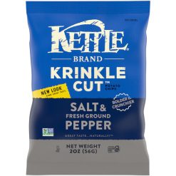 Kettle Foods Sea Salt & Pepper Krinkle Cut Potato Chips, 2 Ounces - 6 Per Case