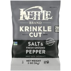 Kettle Krinkle Cut Salt and Fresh Ground Pepper Potato Chips 2 oz. bag, 24 per case