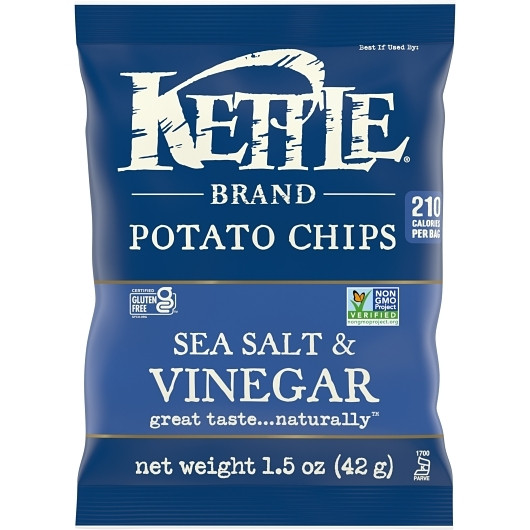Kettle Foods Potato Chip Sea Salt & Vinegar, 1.5 Ounces, 24 Per Case