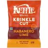 Kettle Foods Potato Chips, Krinkle Cut, Habanero Lime Kettle Chips, Snack Bag, 2 Ounce, 6 Per Case