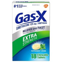 Gas-X Peppermint Creme Tablets, 18 Each, 6 Per Pack, 4 Per Case