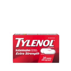 Esk Plus Extra Strength Acetaminophen Caplets, 24 Count, 6 Per Pack, 12 Per Case