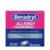 Benadryl Allergy Liqua-Gels Dye-Free Antihistamine 25 Mg Capsules, 24 Count, 6 Per Pack, 4 Per Case
