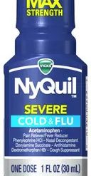 Vicks Nyquil Severe Multi Sympton, 1 Fluid Ounce, 8 Per Pack, 4 Per Case