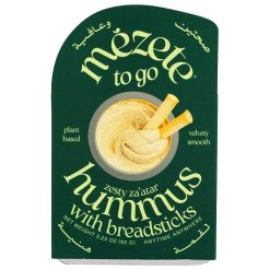 Mezete Zesty Za atar Hummus With Breadsticks, 3.25 Ounce, 6 Per Pack, 2 Per Case