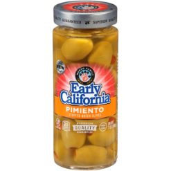 Early California Pimento Stuffed Queen Olives Jar, 7 Ounce, 12 Per Case