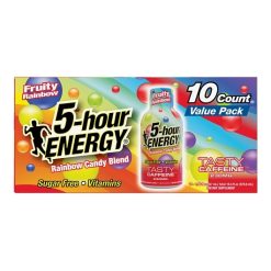 5-Hour Energy Shot Extra Strength Fruity Rainbow, 1.93 Fluid Ounce, 10 Per Pack, 6 Per Case