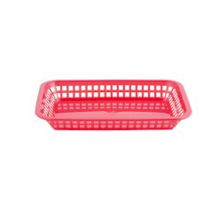 Tablecraft 10.75 Inch X 7.75 Inch X 1.5 Inch Grande Rectangular Red Plastic Basket, 36 Each