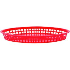 Tablecraft 12.75 Inch X 9.5 Inch X 1.5 Inch Red Oval Jumbo Platter Basket, 36 Each
