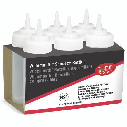 Tablecraft Squeeze Dispenser Widemouth 8 Ounce 6 Pepper, 6 Count, 12 Per Case