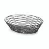 Tablecraft 9 Inch X 6 Inch X 2.25 Inch Black Metal Oval Basket, 6 Each