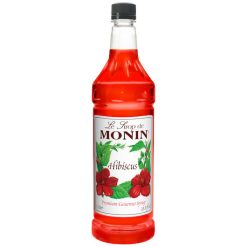 Monin Hibiscus Syrup, 1 Liter Bottle, 4 Bottle per Case