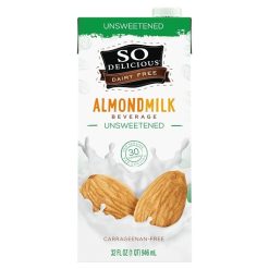 So Delicious Dairy Free Aseptic Unsweetened Almond Milk, 32 Fluid Ounce, 6 Per Case