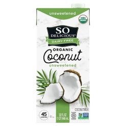 So Delicious Dairy Free Organic Unsweetened Coconut Milk, 32 Fluid Ounce, 12 Per Case