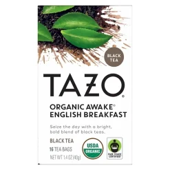 Tazo Tea Bag Organic Awake, 16 Count, 6 Per Case