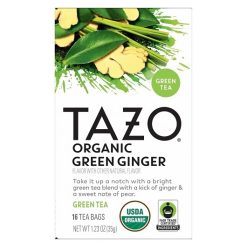 Tazo Tea Bag Organic Green Ginger, 16 Count, 6 Per Case