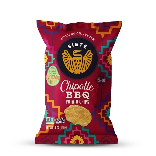 Siete Chipotle Bbq Kettle Cooked Potato Chips Case, 1.5 Ounce, 24 Per Case