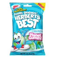 Herbert s Best Planet Gummy Candy Display Ready Case With Peg Bags, 2.6 Ounce, 12 Per Case