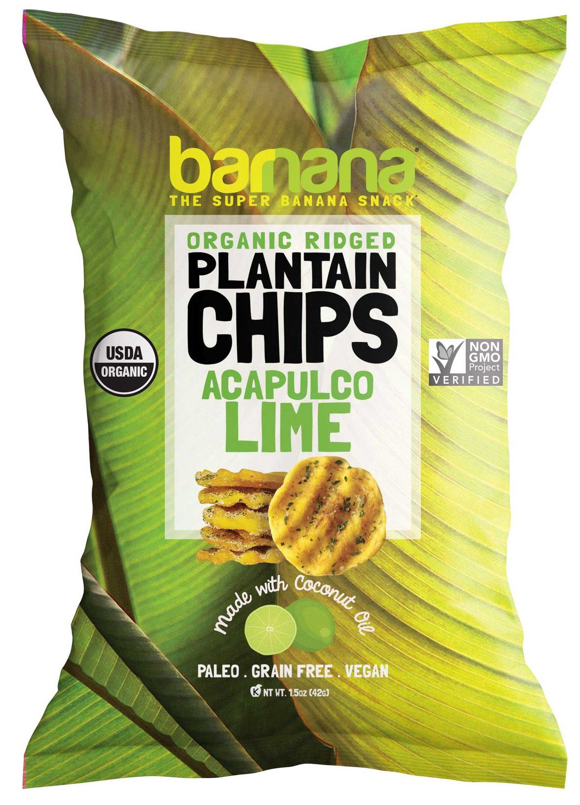 Barnana Lime Plantain Chips, 2 Ounce, 6 Per Case
