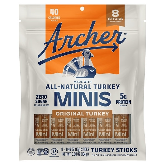 Country Archer Jerky Co Original Turkey Mini Sticks, 3.68 Ounce, 10 Per Case