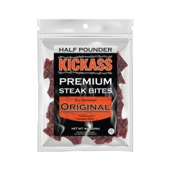 Kickass Beef Jerky Original Premium Steak Bites, 0.5 Pound, 10 Per Case