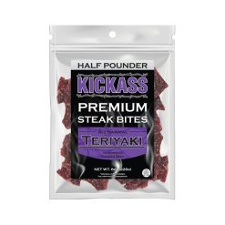 Kickass Beef Jerky Teriyaki Premium Steak Bites Case, 0.5 Pound, 10 Per Case