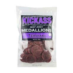 Kickass Beef Jerky Teriyaki Flavored Beef Jerky Medallions, 10 Ounce, 8 Per Case