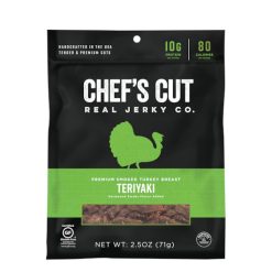Chef s Cut Teriyaki Smoked Turkey Breast Jerky, 2.5 Ounce - 8 Per Case