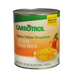 Carbotrol Yellow Clingstone Peaches Sliced, 105 Ounce, 6 Per Case