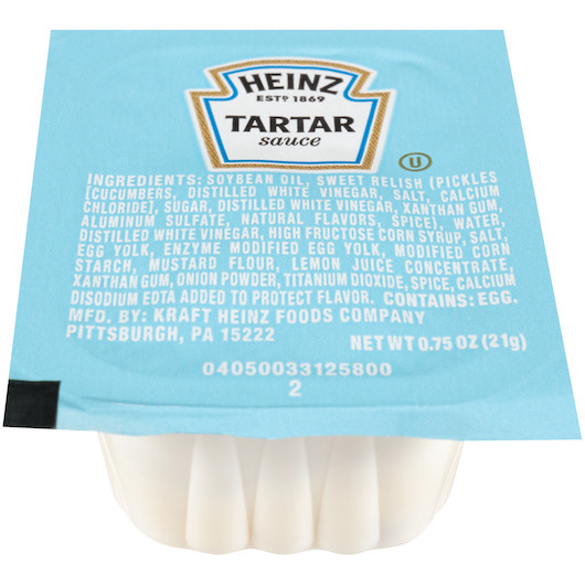 Heinz Tartar Sauce Single Serve, 0.75 Ounce, 100 Per Case