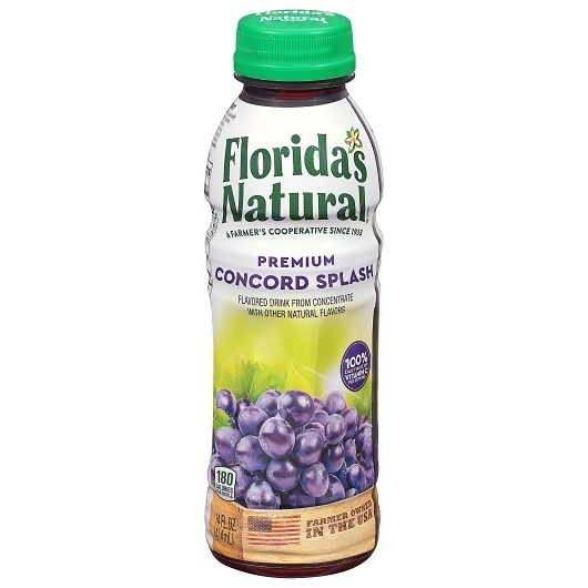 Florida s Natural Concord Grape Splash, 14 Fluid Ounce, 12 Per Case