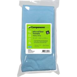 Companions Blue Heavy Duty Microfiber Towels, 12 Each, 15 Per Pack, 180 Per Case