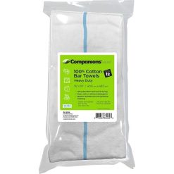 Companions White With Blue Stripe Heavy Duty Bar Towels, 12 Each, 24 Per Pack, 288 Per Case