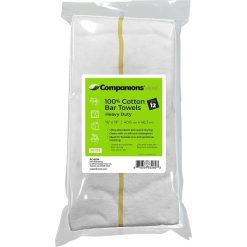 Companions White With Gold Stripe Heavy Duty Bar Towels, 12 Each, 24 Per Pack, 288 Per Case