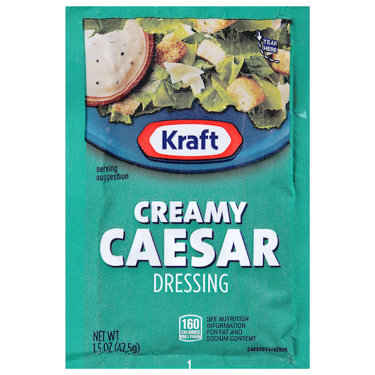 Kraft Portion Control Creamy Caesar Dressing Single Serve, 1.5 Ounce, 60 Per Case