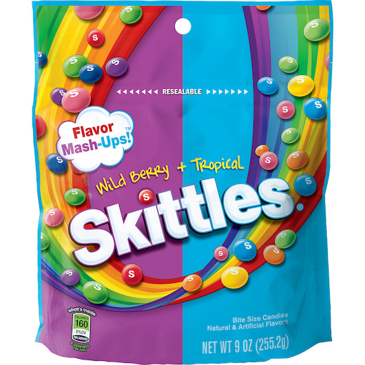 Skittles Flavor Mash Ups Wild Berry and Tropical Candy, 9 Ounce, 8 Per Case