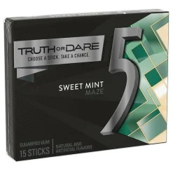 Five Sweet Mint Gum, 15 Piece, 10 Per Box, 12 Per Case