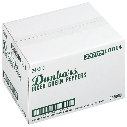 Dunbar Peppers Diced Green, 15 Ounces, 24 Per Case