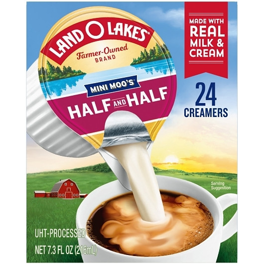 Land O Lakes Mini Moo s Cream Half And Half Single Serve, 7.3 Fluid Ounce, 6 Per Case