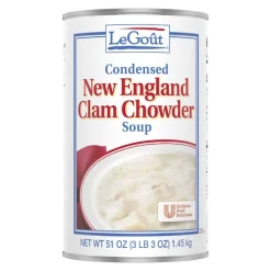Legout New England Clam Chowder Condensed Canned Soup, 51 Ounces - 12 Per Case