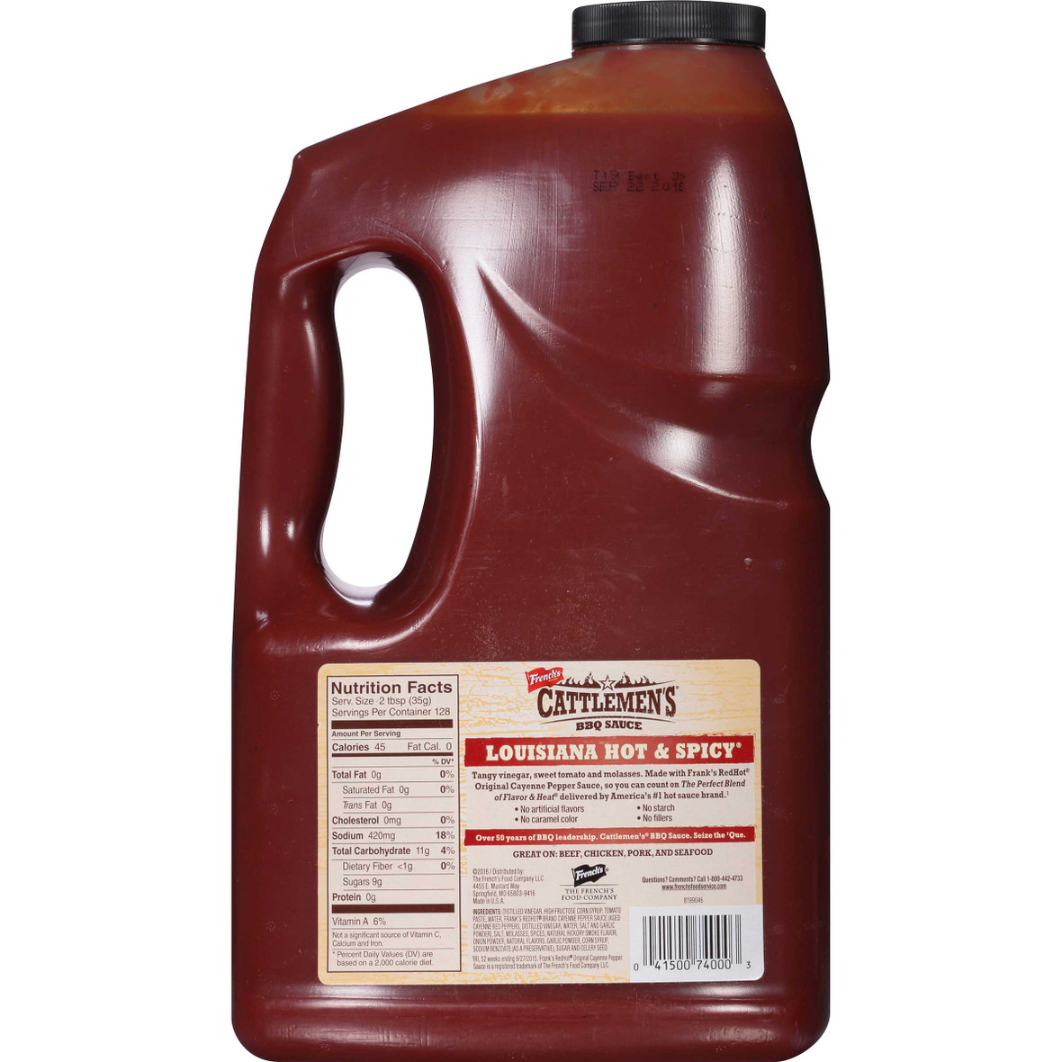 Cattlemens Louisiana Hot N Spicy Bbq Sauce Bulk, 155 Ounce, 4 Per Case