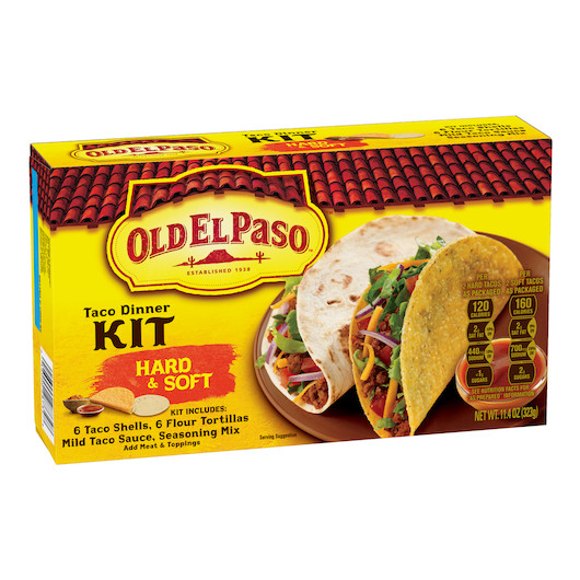 Old El Paso Hard And Soft Taco Dinner Kit, 8.55 Pound, 1 Per Case