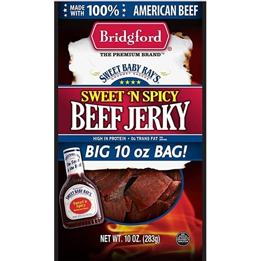 Bridgford Sweet Baby Ray s Sweet N Spicy Beef Jerky, 10 Ounce, 8 Per Case
