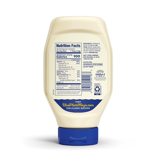 Blue Plate Easy Squeeze Mayonnaise, 18 Ounce, 12 Per Case