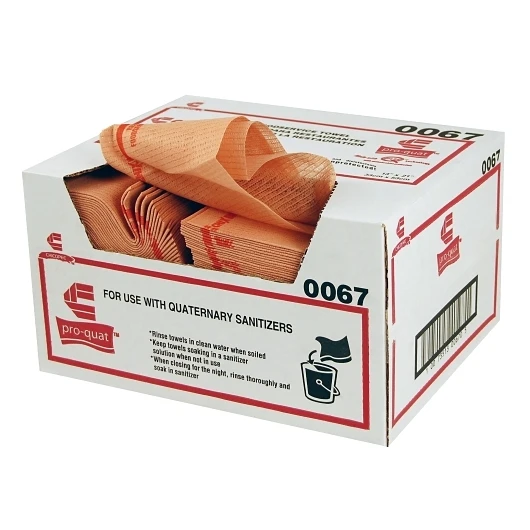 Chicopee 13 X21 Pro-Quat Red With Red Print Medium Duty Towel, 150 Per Case