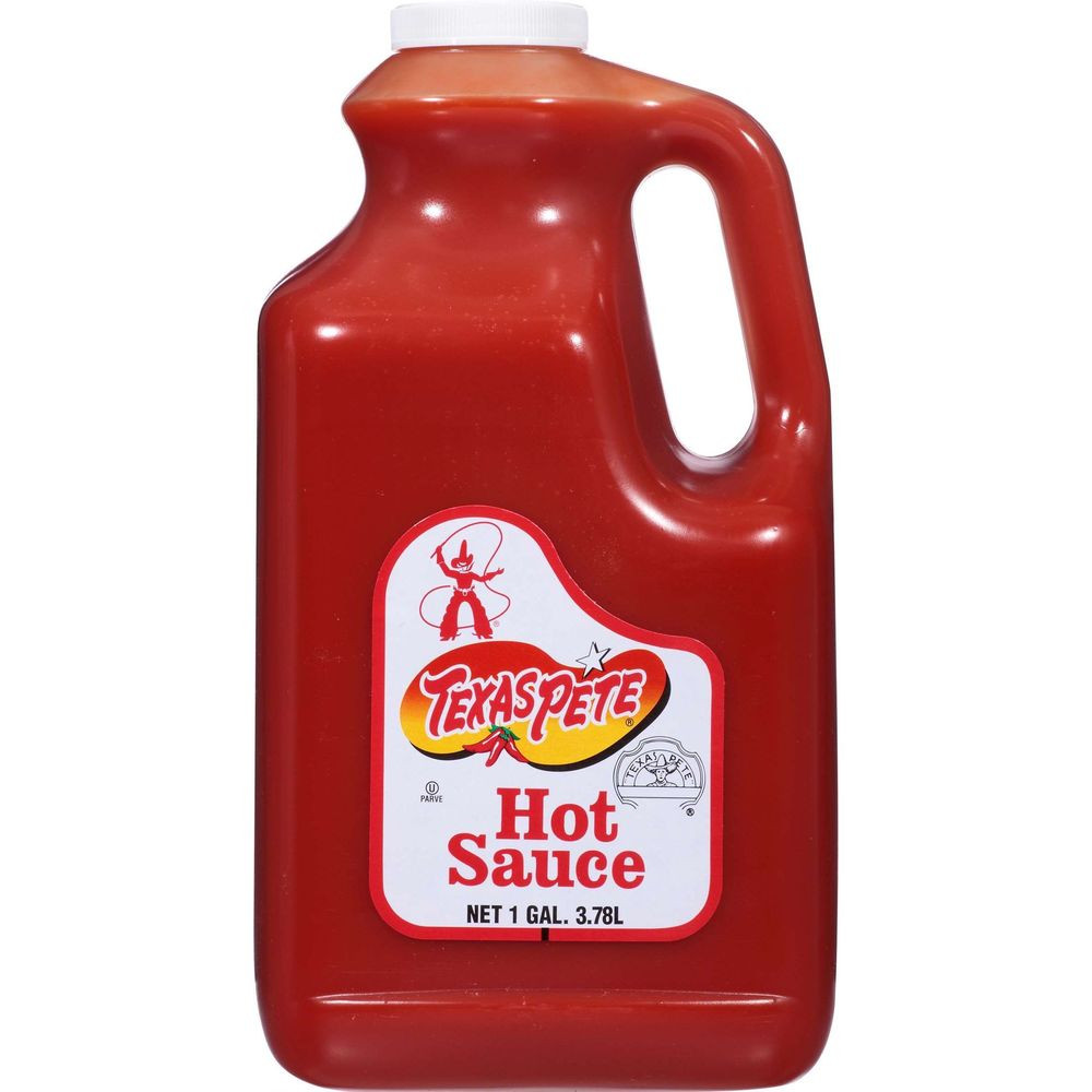 Texas Pete Original Hot Sauce Bulk White Display Case, 1 Gallon, 4 Per Case