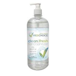 Sterno Ecochoice Hand Sanitizer Clean & Fresh With Pump, 1 Liter, 8 Per Case
