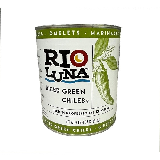 Rio Luna Diced Green Chiles, 100 Ounces, 6 Per Case
