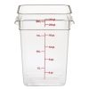 Cambro 22 Quart Clear Measuring Plastic Square Container, 6 Each